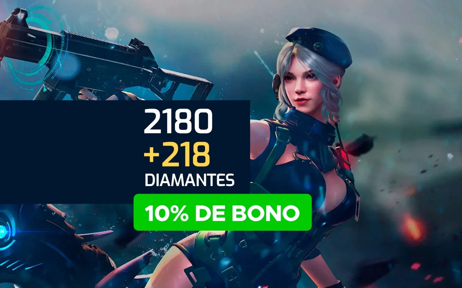 2180 + 218 DIAMANTES FREEFIRE