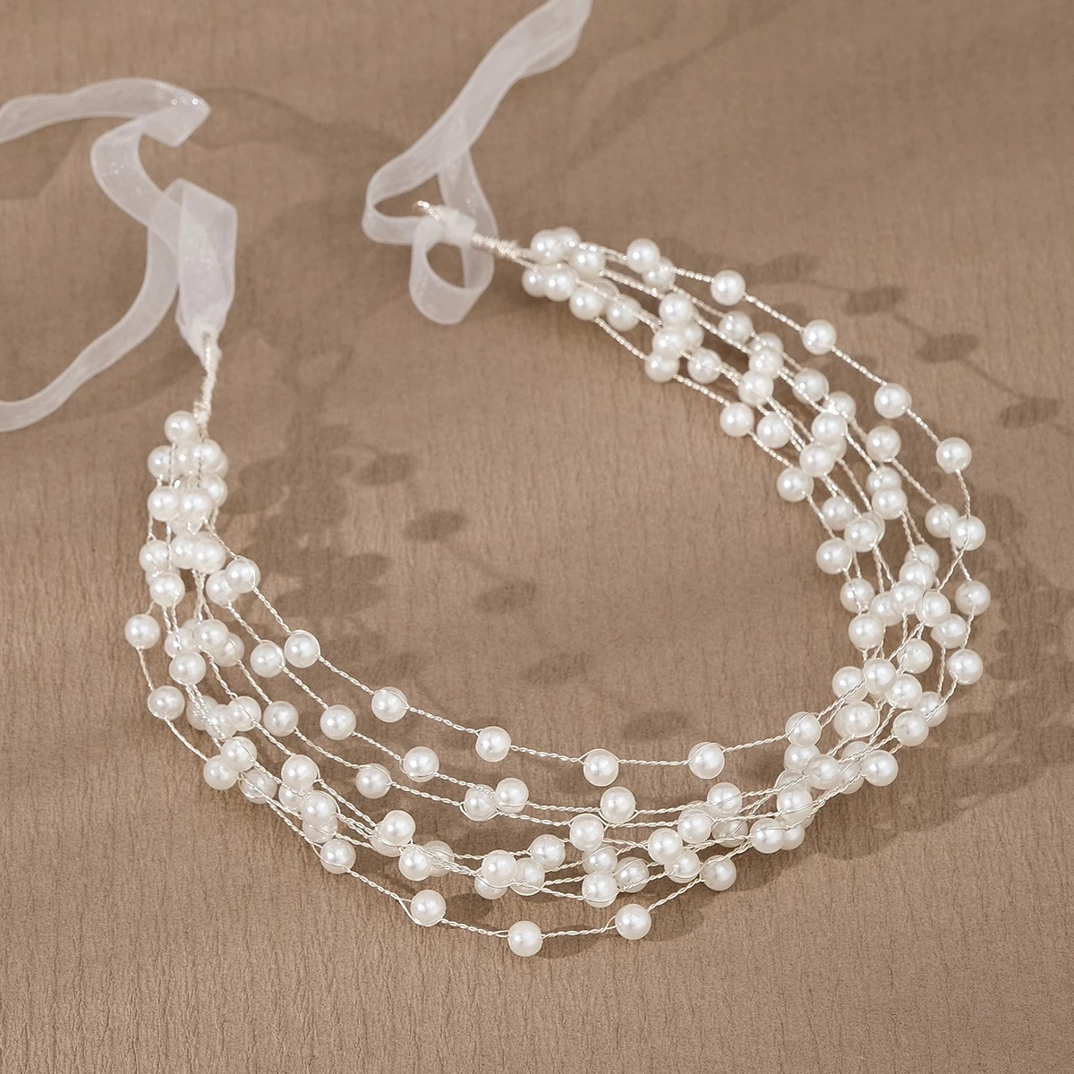 TIARA DE PERLAS ELEGANTES 