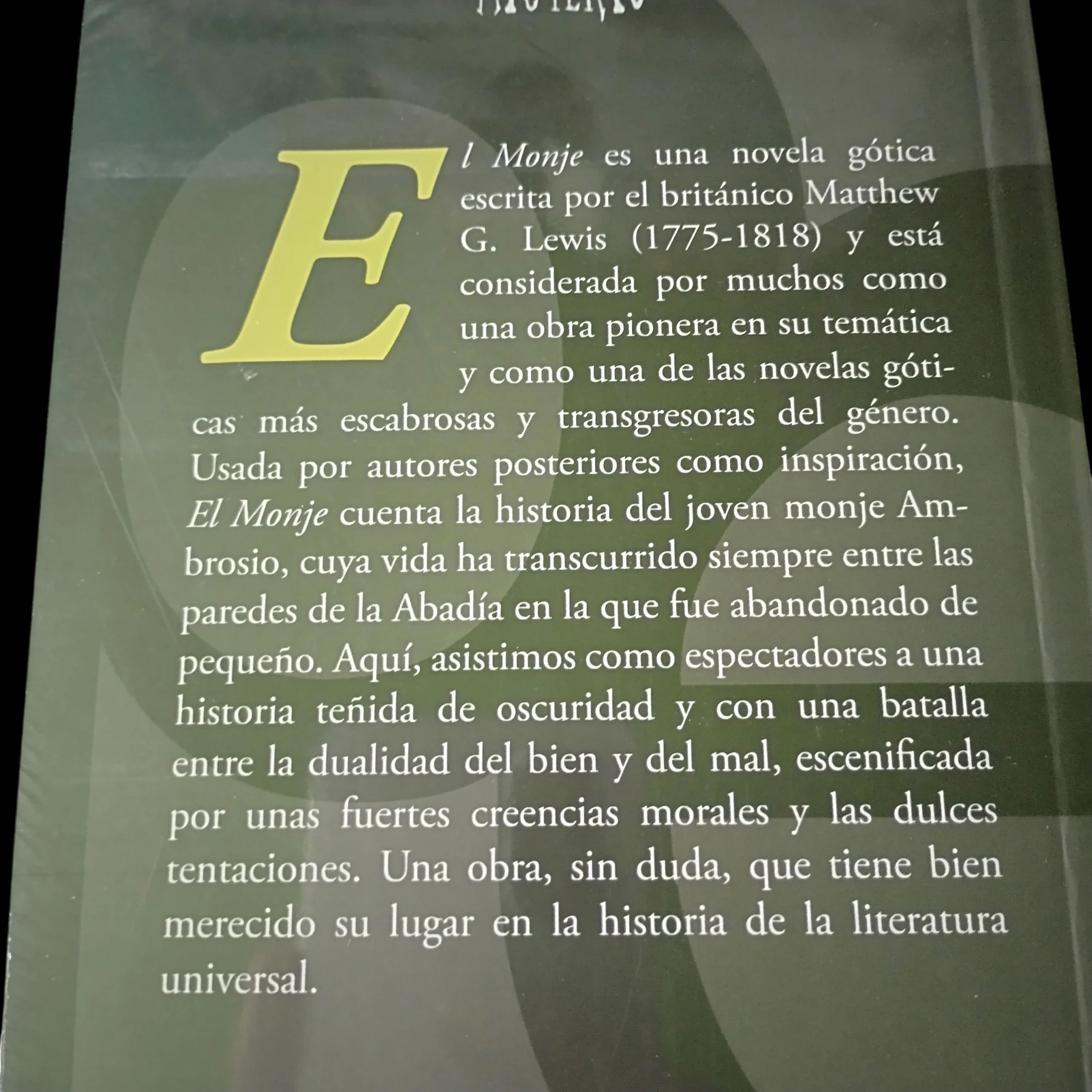 El monje , Matthew G. Lewis nuevo 2