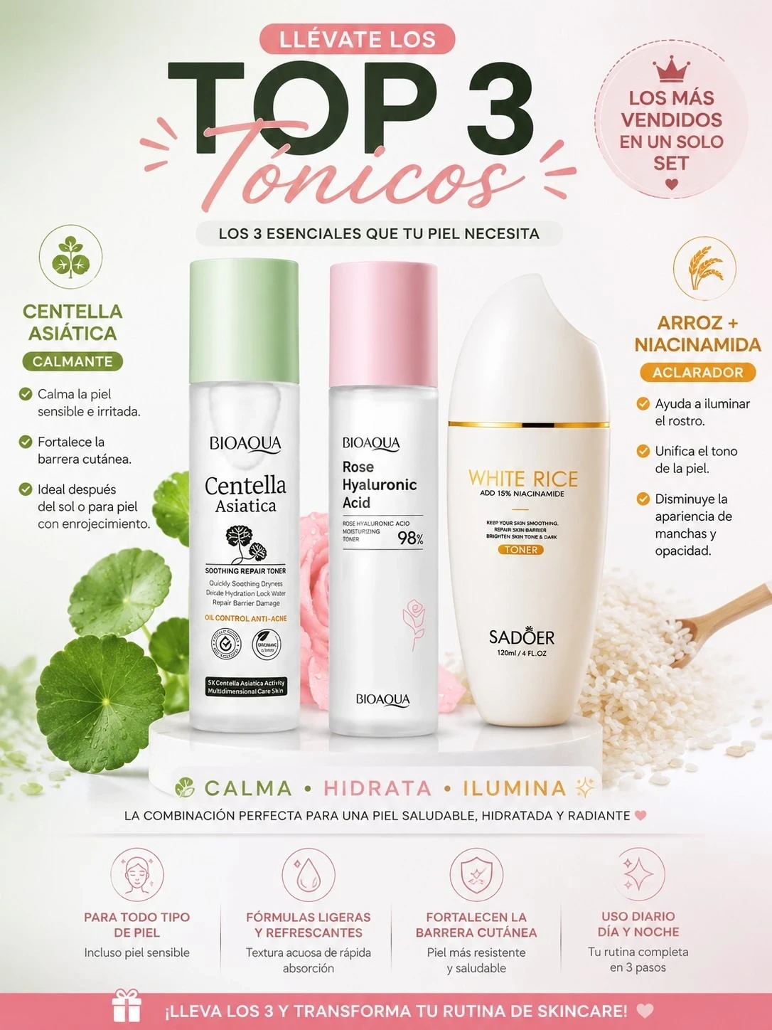 ✨ TOP 3 TÓNICOS IMPRESCINDIBLES 
