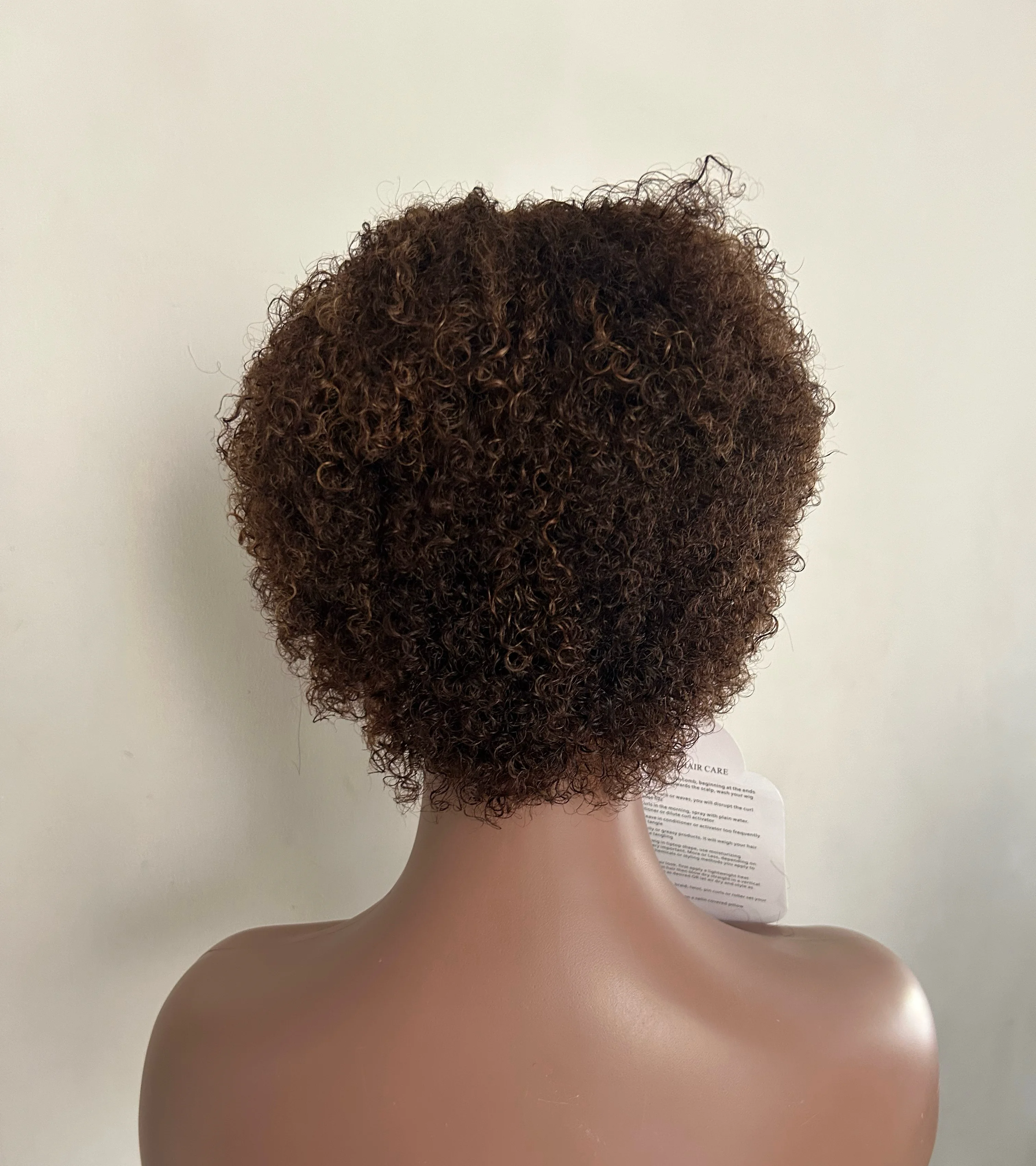 Pelucas de pelo humano estilo afro corto, pelucas de pelo virgen brasileño con densidad del 150 % sin procesar 4