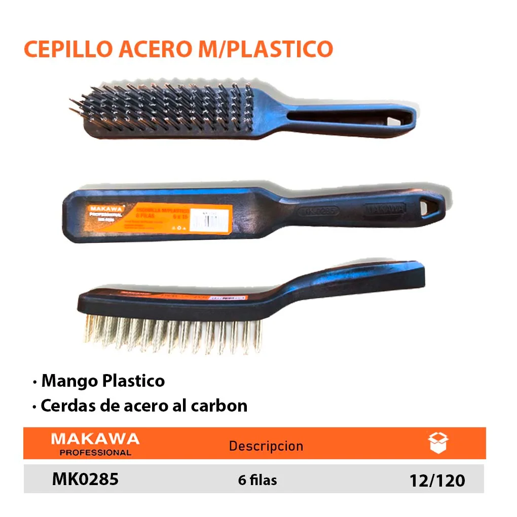 CEPILLO ACERO FINO PLASTICO MKW CERDA METALICA