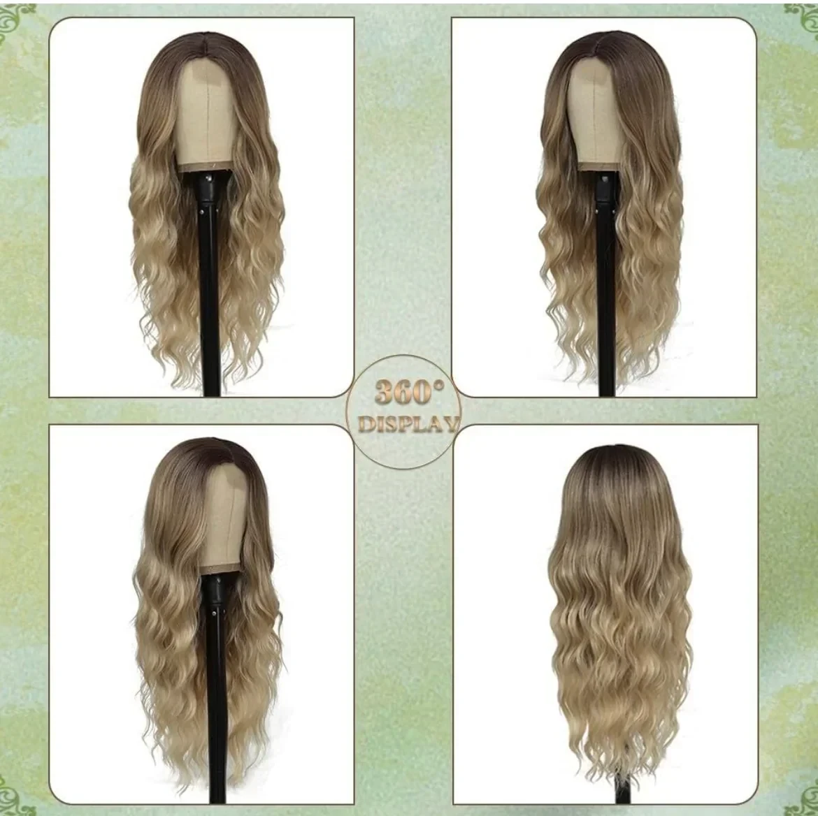 Peluca de 26” Rubio Ombre café 2