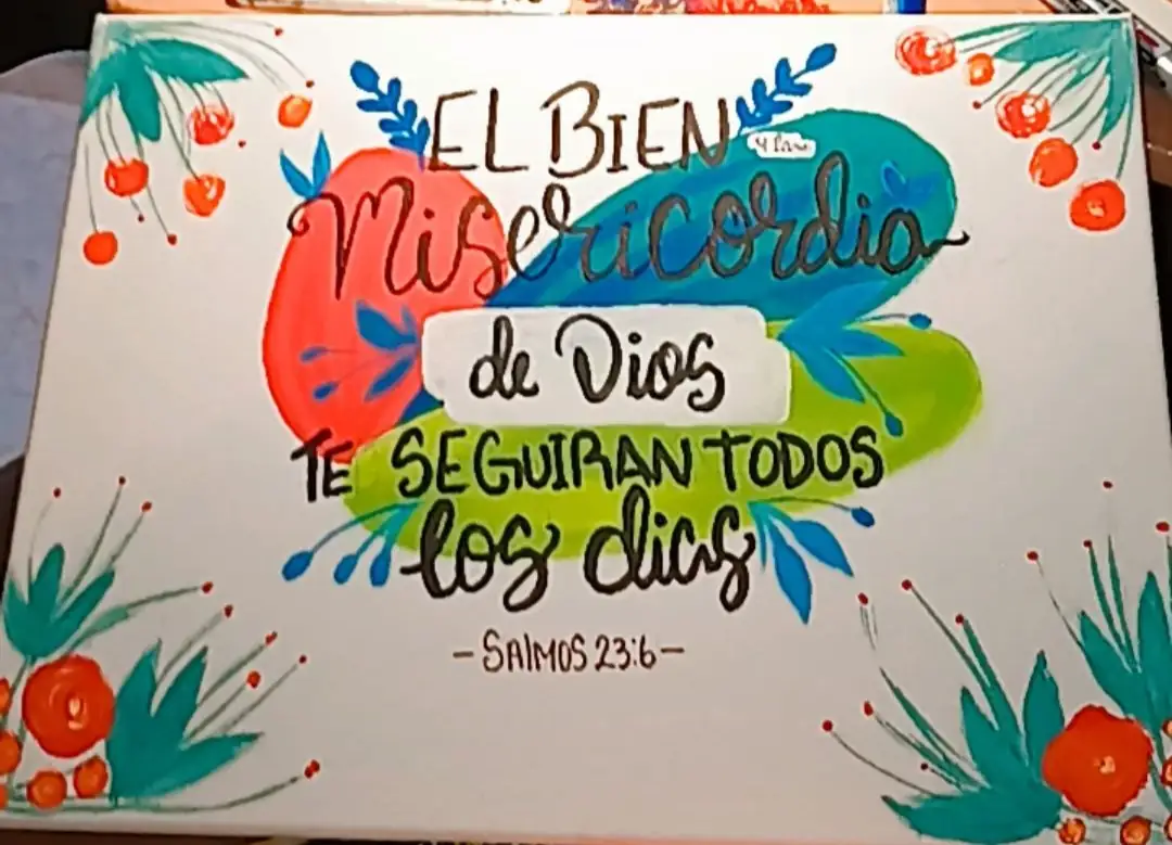 Lienso con versos bíblico mediano 