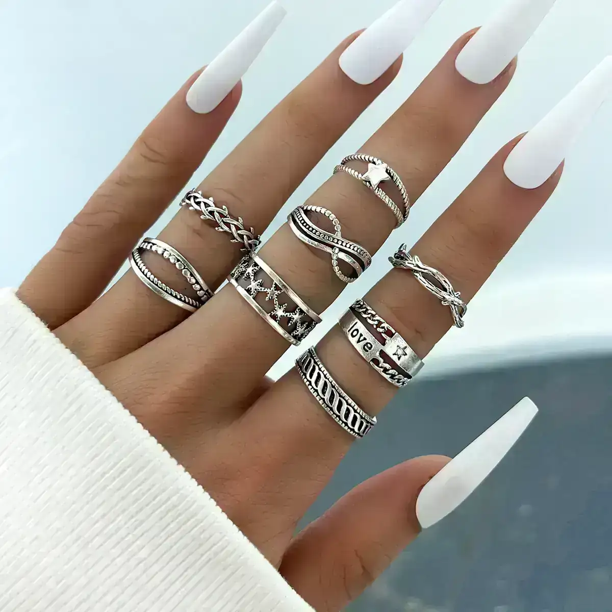 Set x7 Anillos Infinito Entrelazados REF: MA55