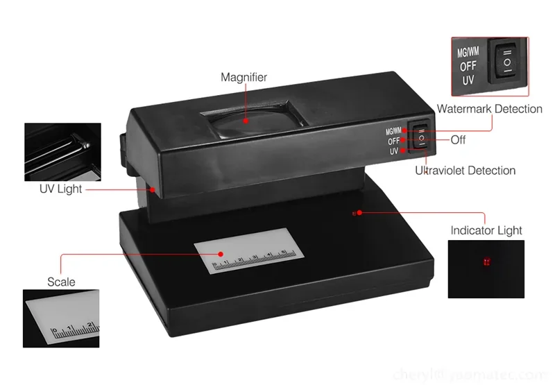DETECTOR DE BILLETES FALSOS CON LUPA 7