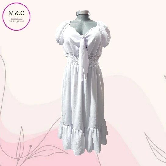 Vestido Talla Mediana estilo campesino liso 5