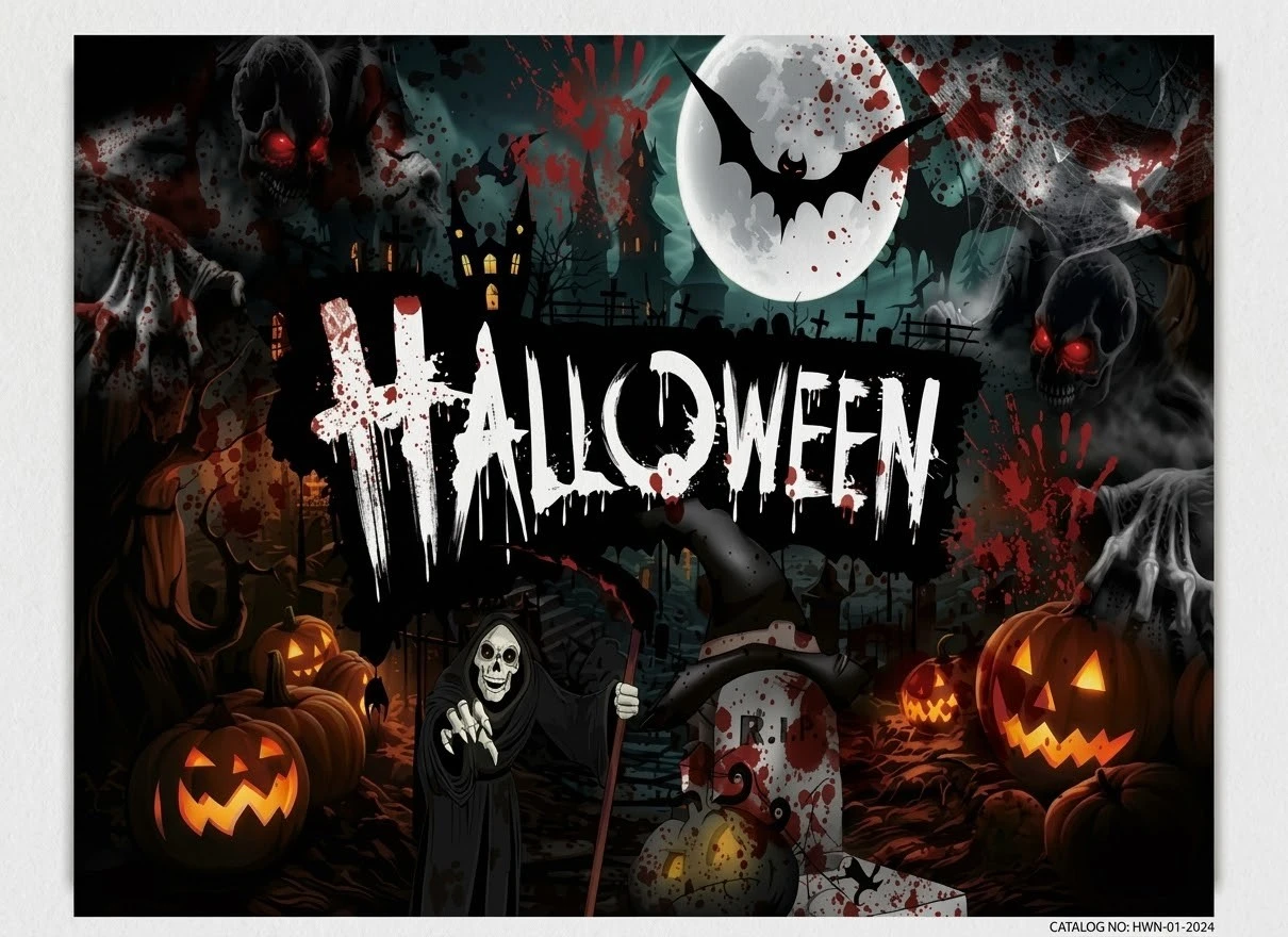 Telon decorativo para fondo de fiesta 70x100cm Halloween  2