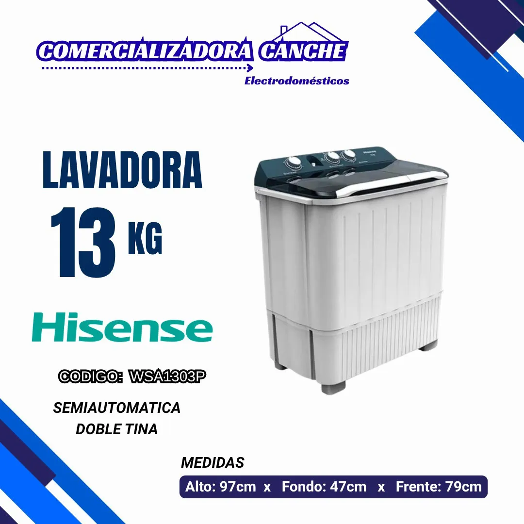LAVADORA 13KG HISENSE