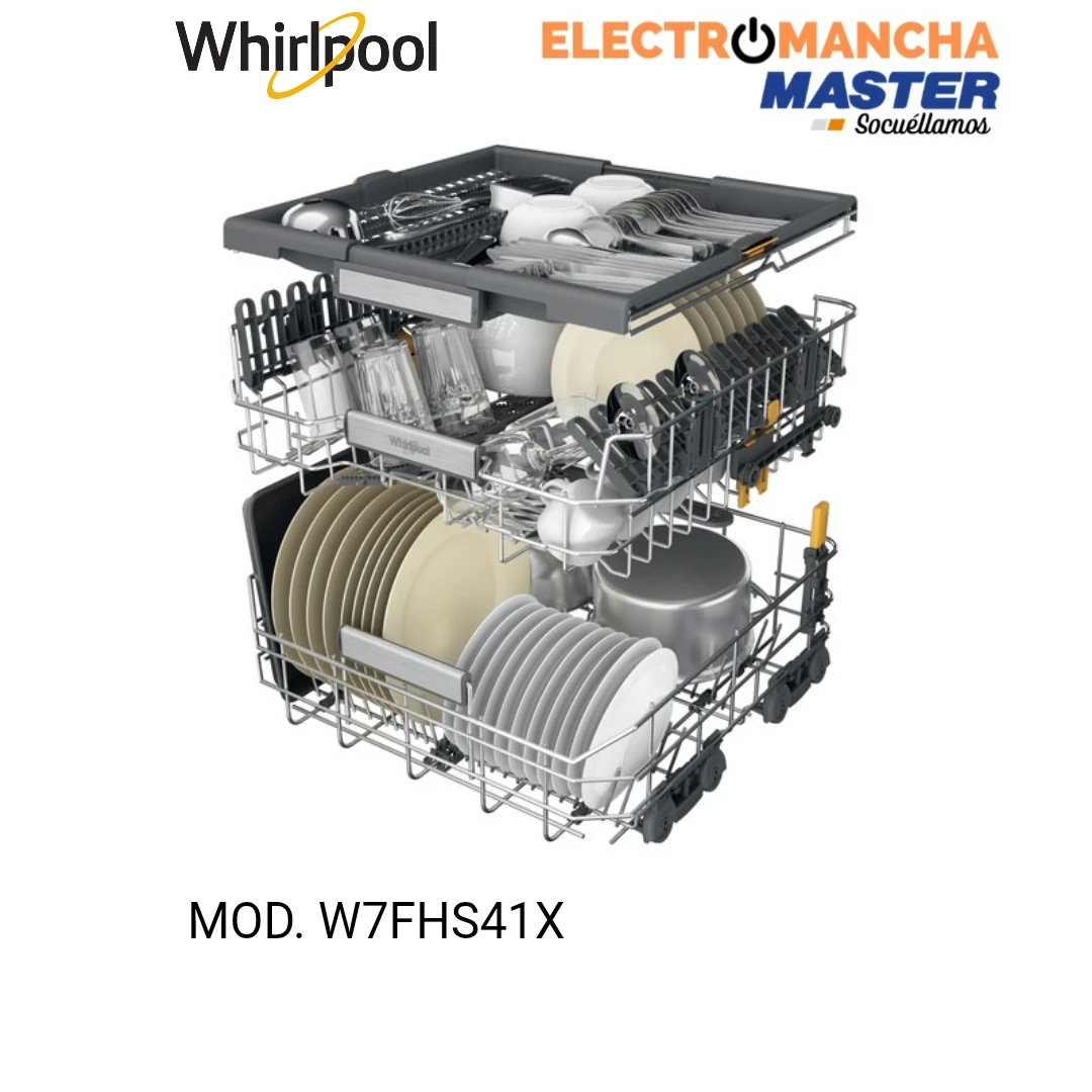 LAVAVAJILLAS WHIRLPOOL W7FHS41X INOX 3 BANDEJA CLASE C  8