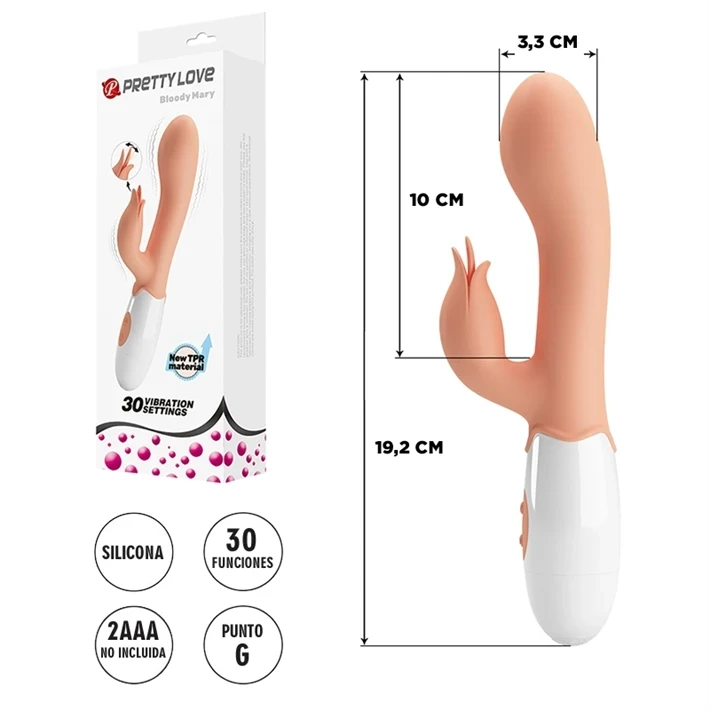Estimulador de punto G con vibrador de clitoris y 30 vibraciones