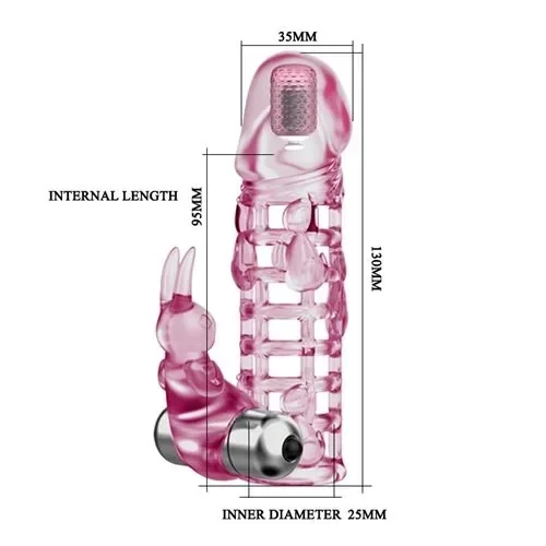 Funda Doble Vibrador Y Extensión Texturada Extiende 3,5Cm 5