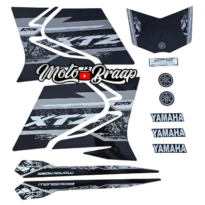 Xtz 125 Calcomanias rasgado 2025 Negro gris