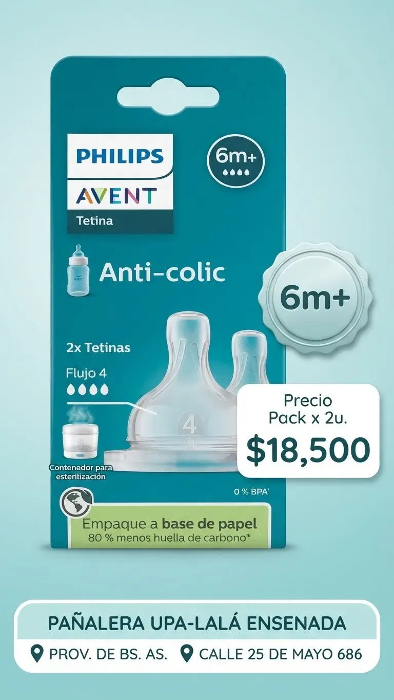 tetinas 6m+ x 2U. 
