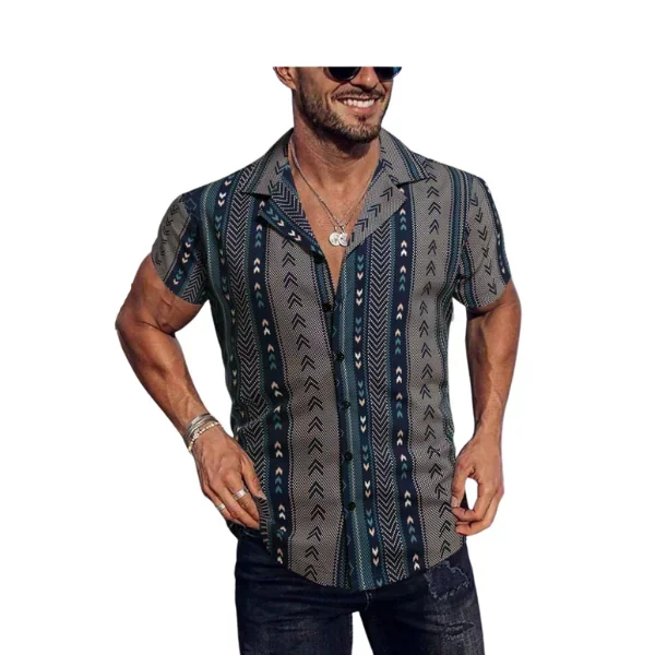 Camisa con estampado geométrico sin camiseta