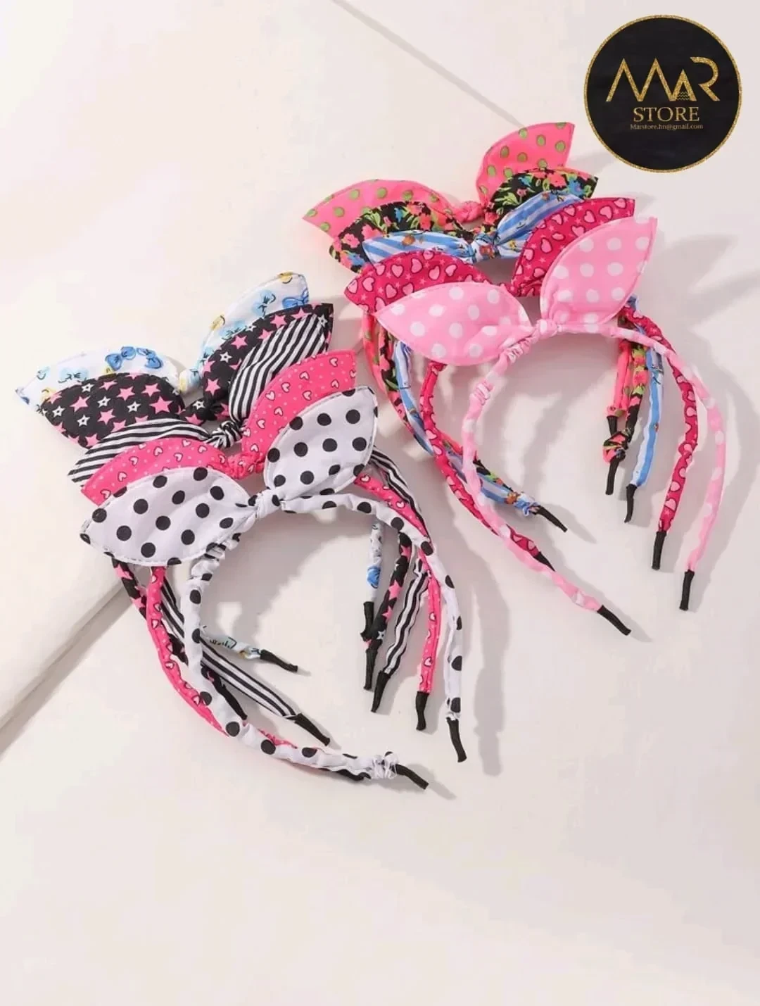 Aro de pelo con estampado 5 piezas 