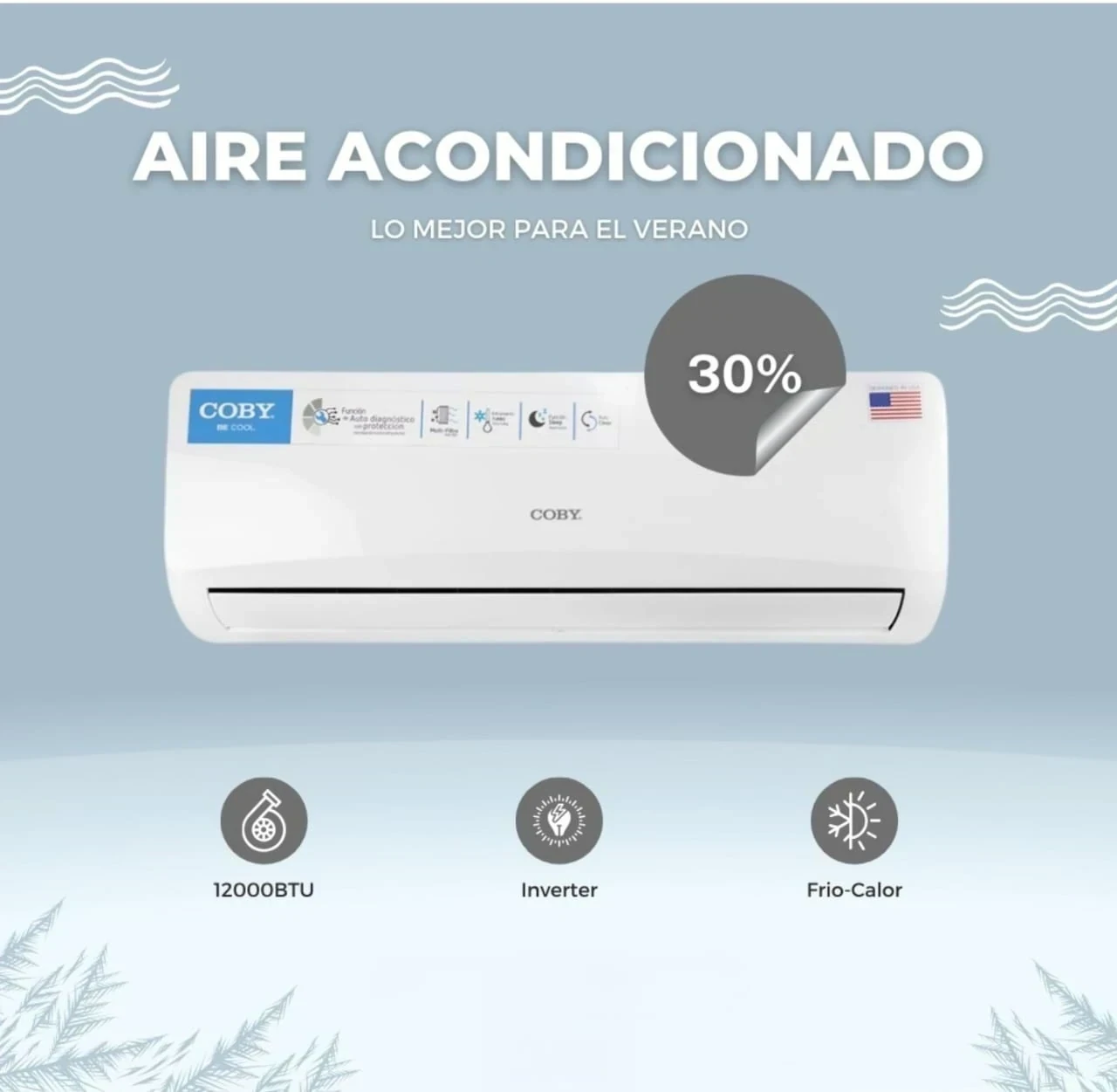 A. Acond 3500w COBY con kit instalacion