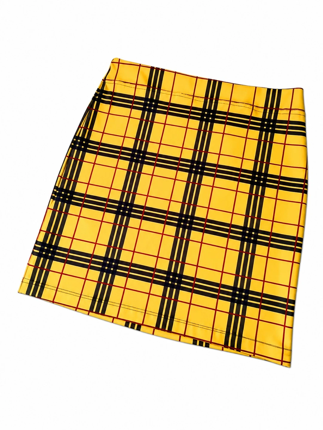 Falda cuadros amarillo 