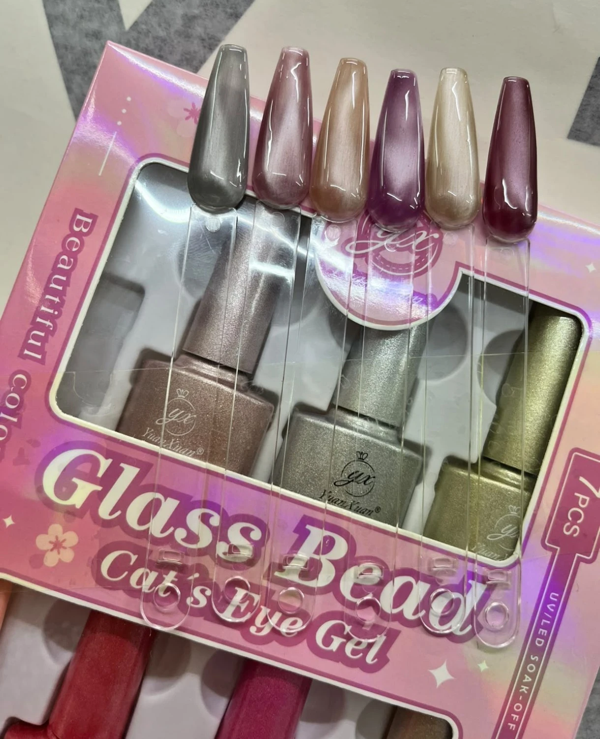gamma A glass bead  ojo de gato 6 pzas con iman 