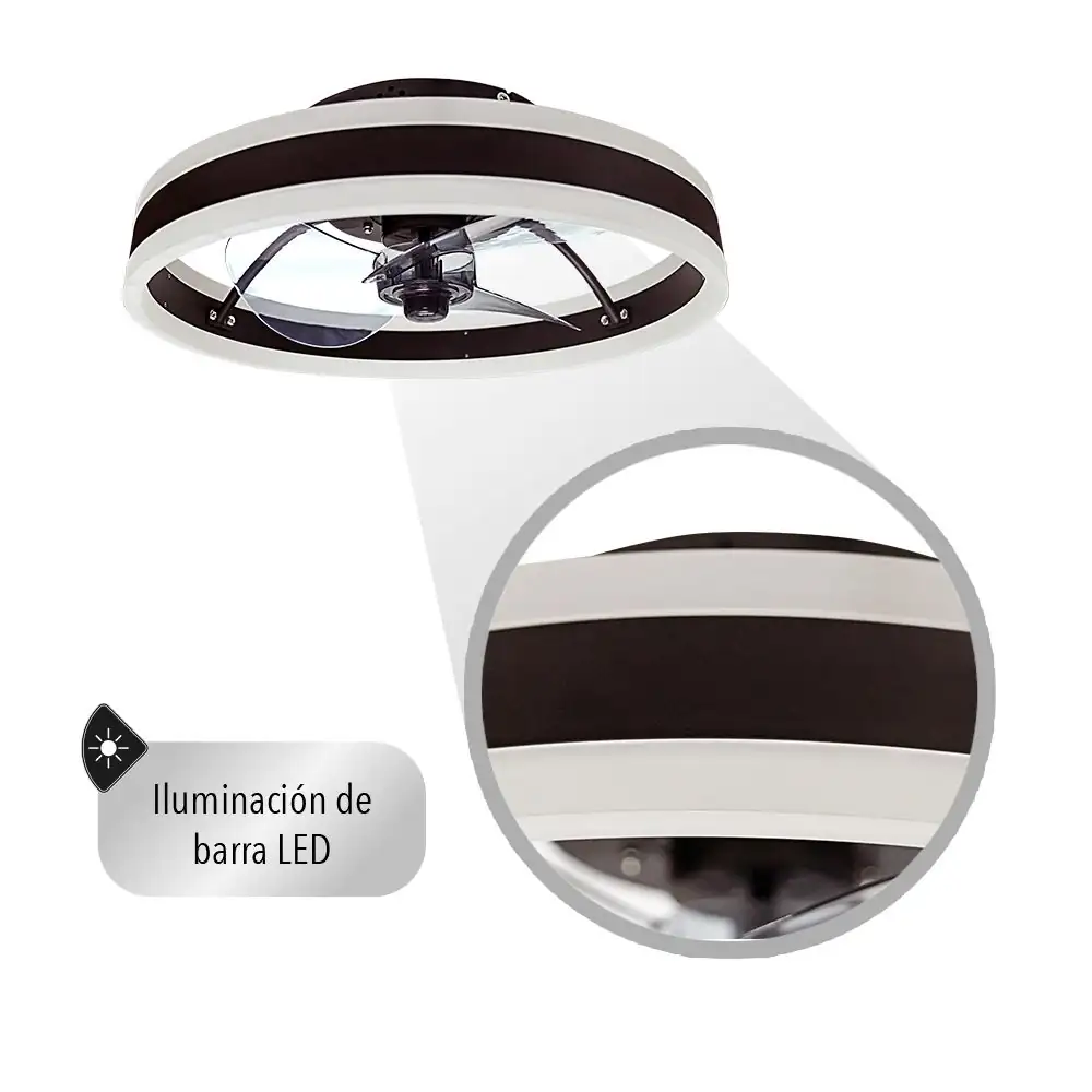 Ventilador de techo con lámpara inteligente y control remoto  3