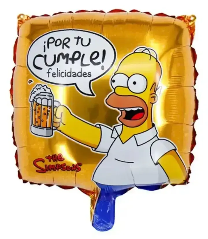Set 5 globos metalizado cerveza duff  2