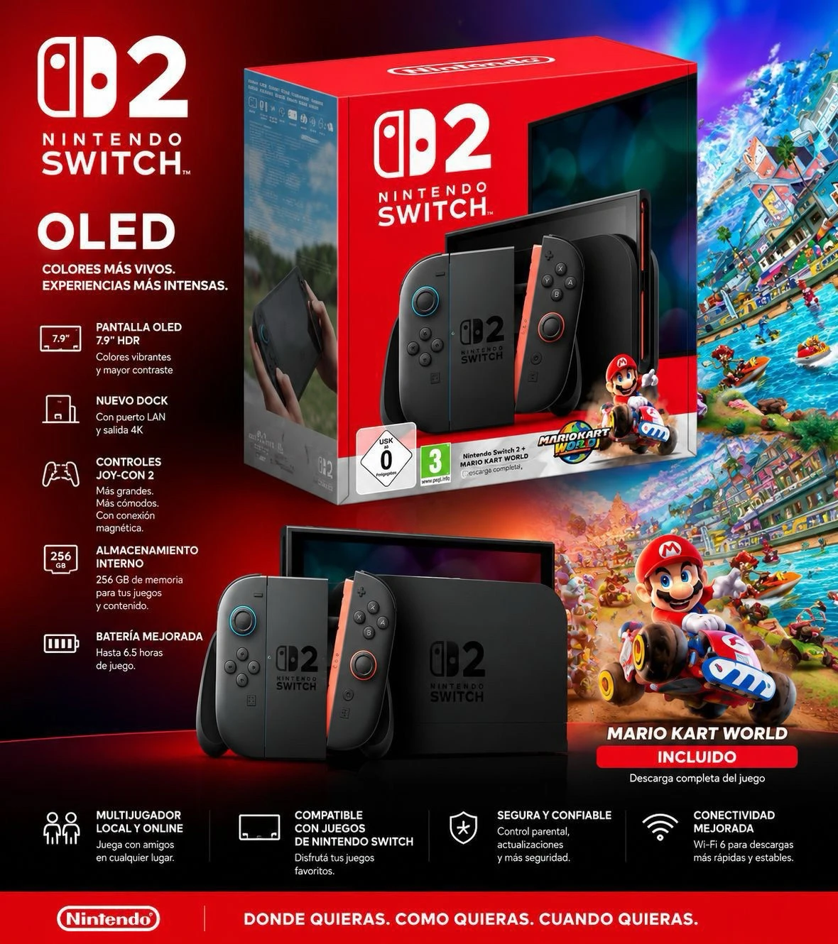 NINTENDO SWITCH 2 OLED INCLUYE JUEGO MARIO KART