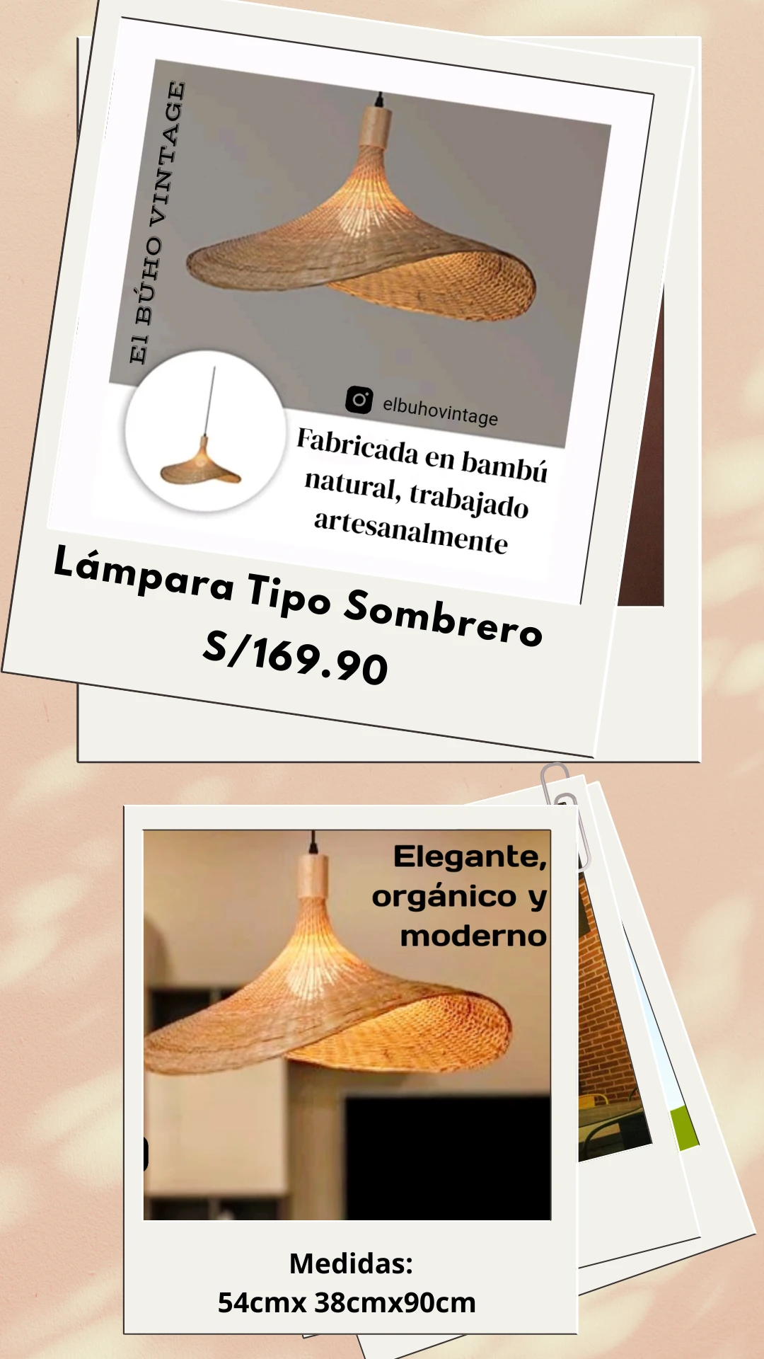 Lámpara Colgante Tipo Sombrero  2