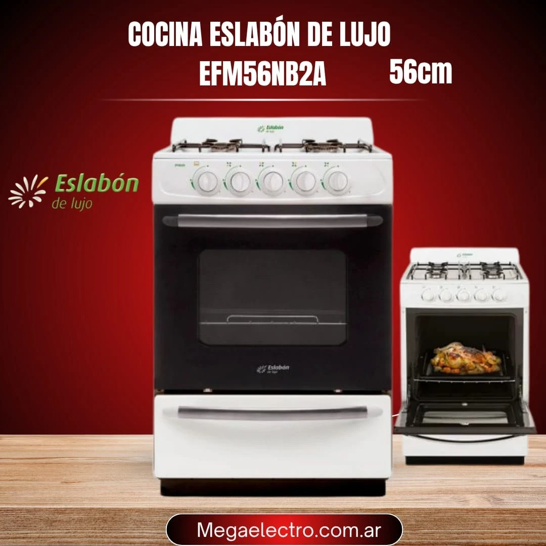 Cocina ESLABÓN DE LUJO EFM56NB2A MULTIGAS 56cm 