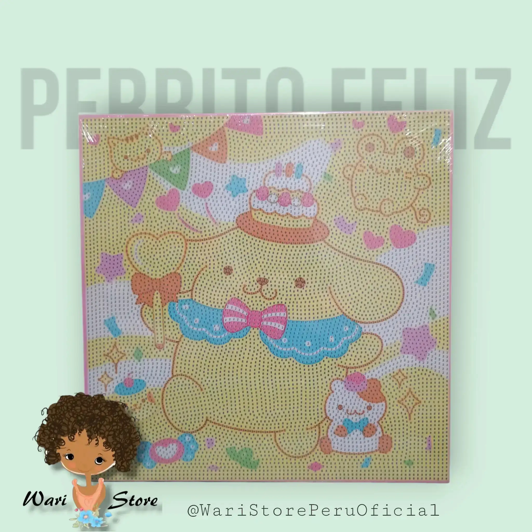 Diamond Painting Infantil – Perrito Festivo 🎨💎