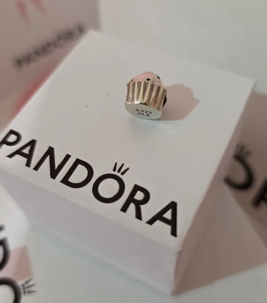 Pandora Cupcake pink enamel charm 3