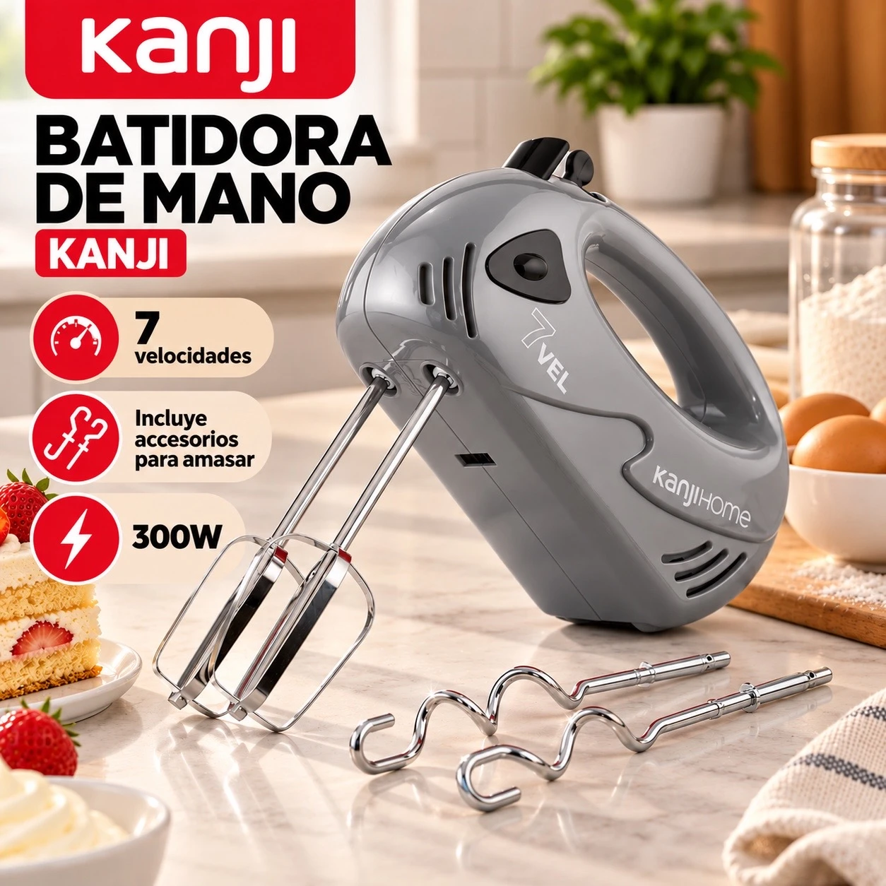 BATIDORA DE MANO KANJIHOME GRIS 