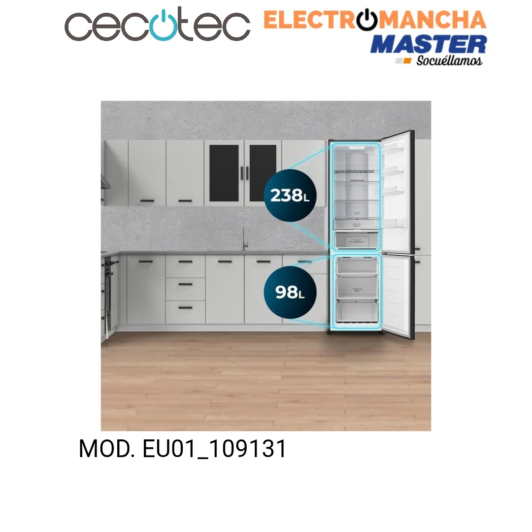 FRIGO COMBI CECOTEC A01_EU01_109131 INOX 2,01*60 NF CLASE A 5