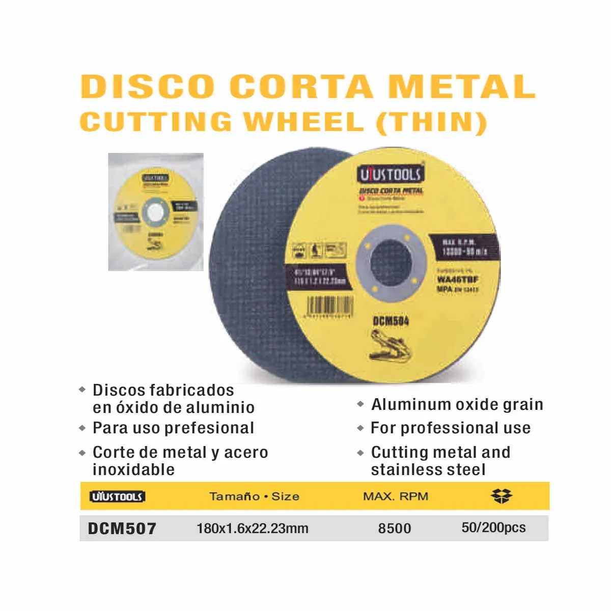 DISCO CORTE Galleta UYUST 7" X 1 1/16" X 7/8 *