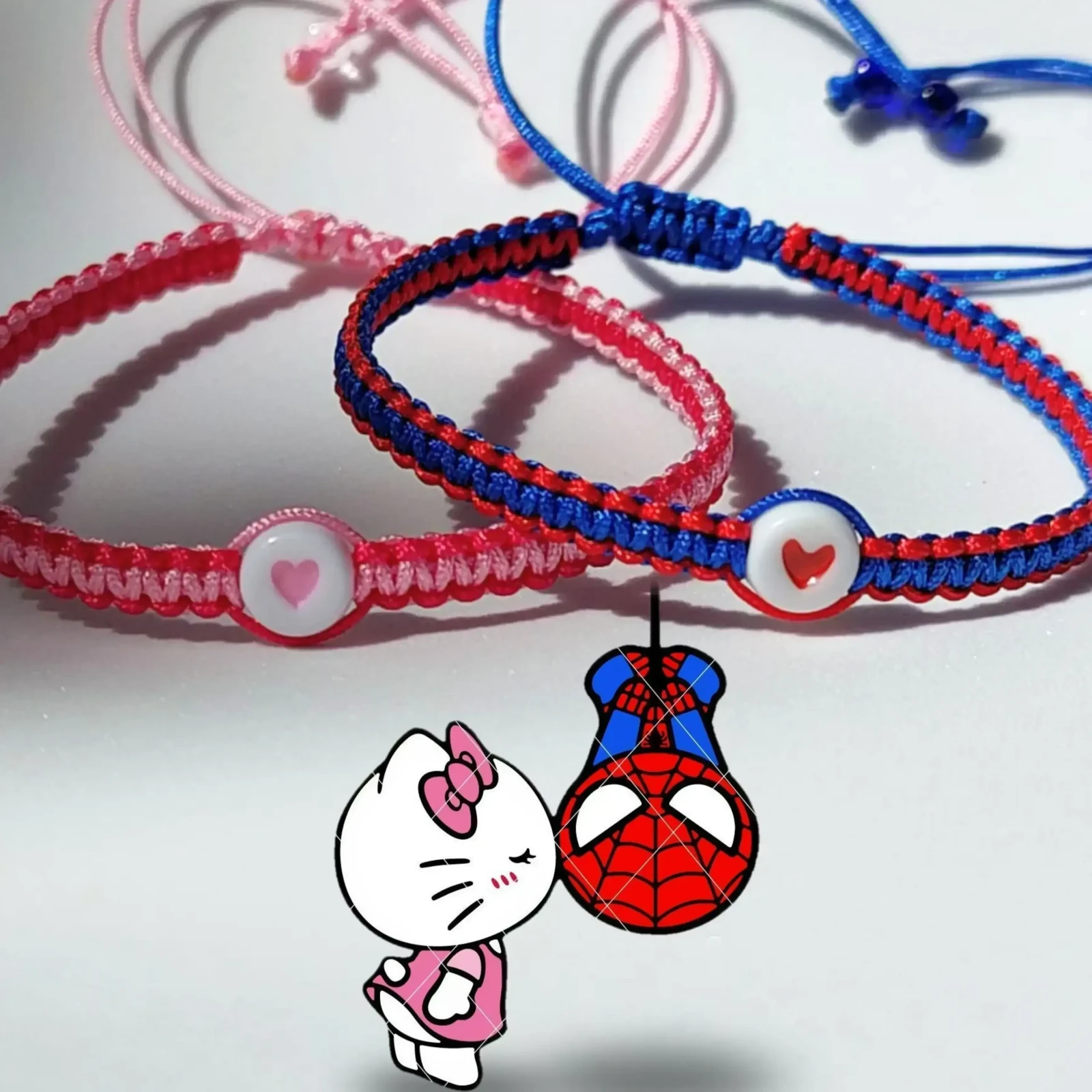 Dúo Pulseras Hello Kitty y Spiderman
