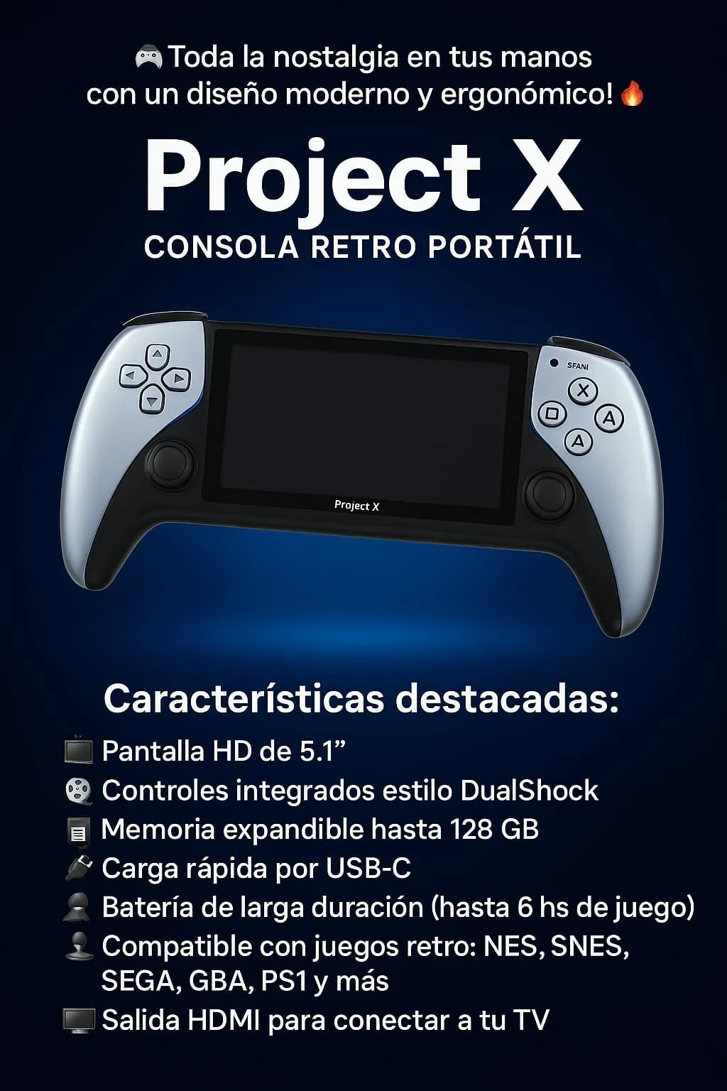  Project X - Consola Retro Portátil