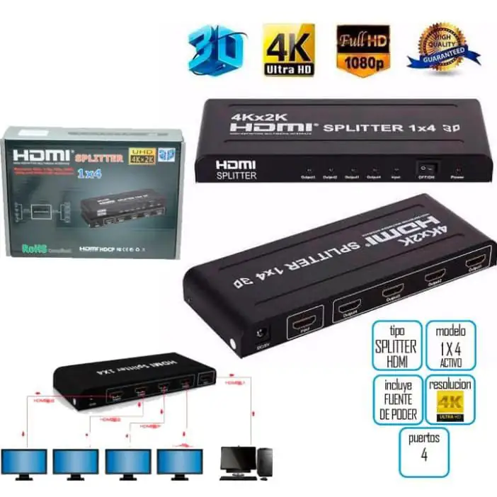 SWITCH O SPLITER DE 8 PUERTOS HDMI 