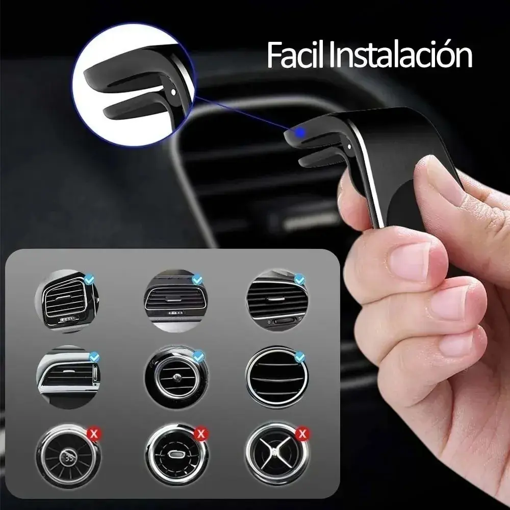 Soporte Holder Porta Celular Magnético Pinza Para Rejilla Ac 2