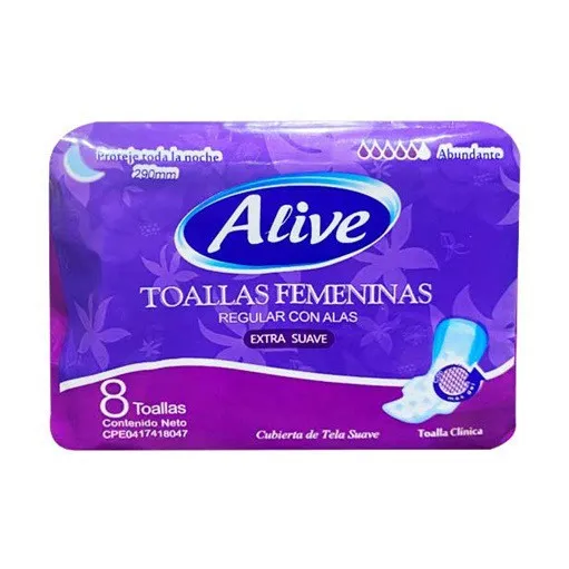 Toallas Alive de Noche 8 Uni