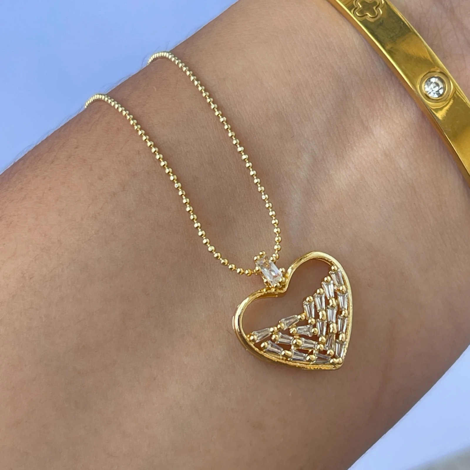 CADENA CORAZON PIEDRAS