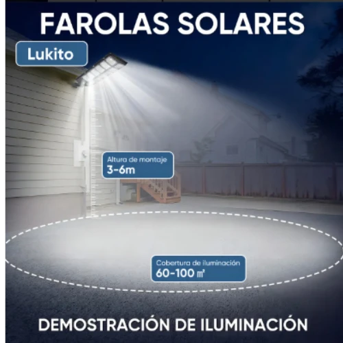 Lámpara Led Solares Focos 504led Para Exterior Suburbana Alumbrado Con Mando A Distancia Y Sensor De Movimiento 2