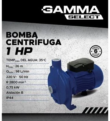 BOMBA CENTRÍFUGA GAMMA 1HP