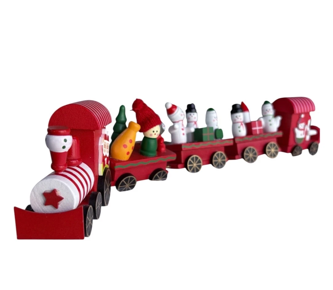 Tren navideño de madera 40 cm de largo  5