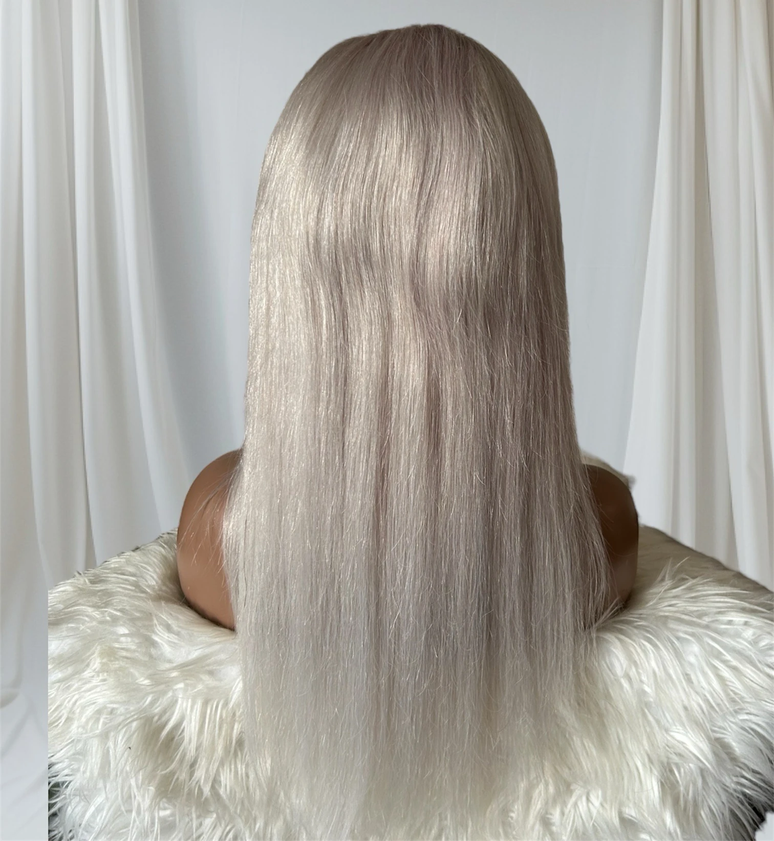 Peluca gris de cabello humamo, 20 pulgada, frontal lace 13x4, 150% densidad  3