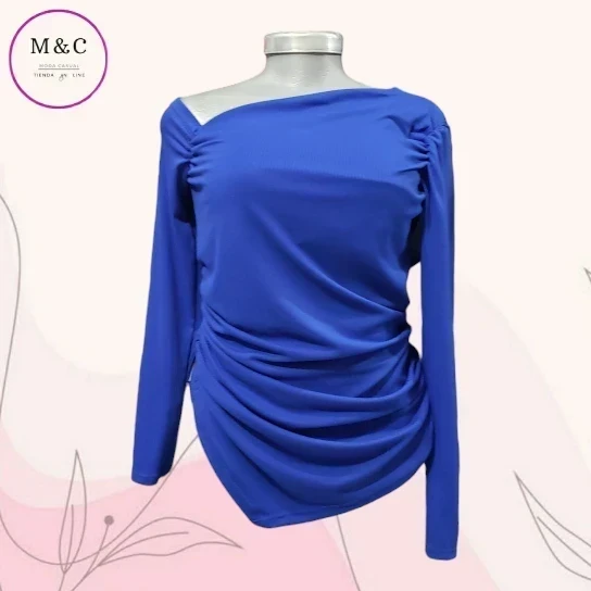 Blusa rib manga larga 