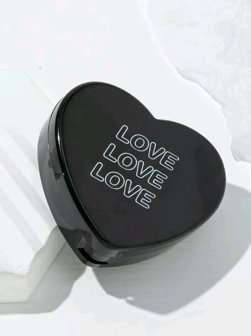 estuche en forma de corazon/negro 3