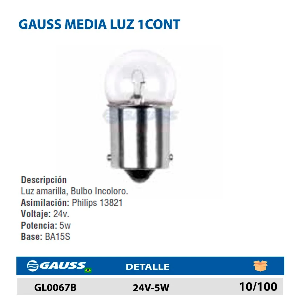 GAUSS MEDIA LUZ 1CONT 24V-5W