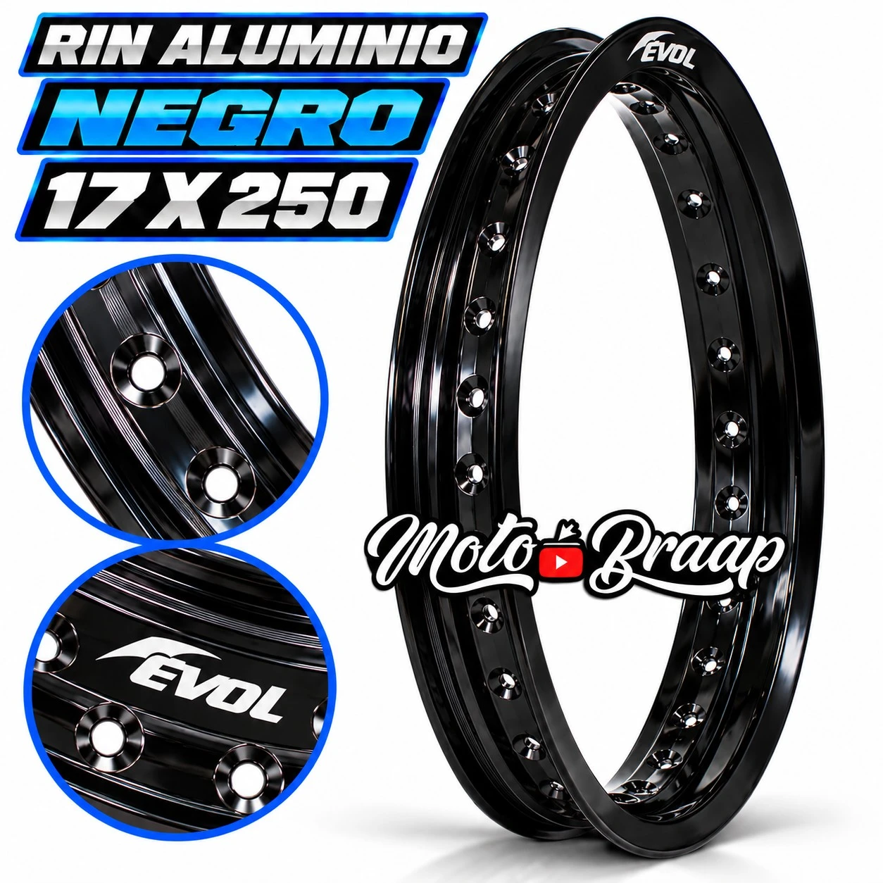 17 x 250 Rin Aluminio Evol