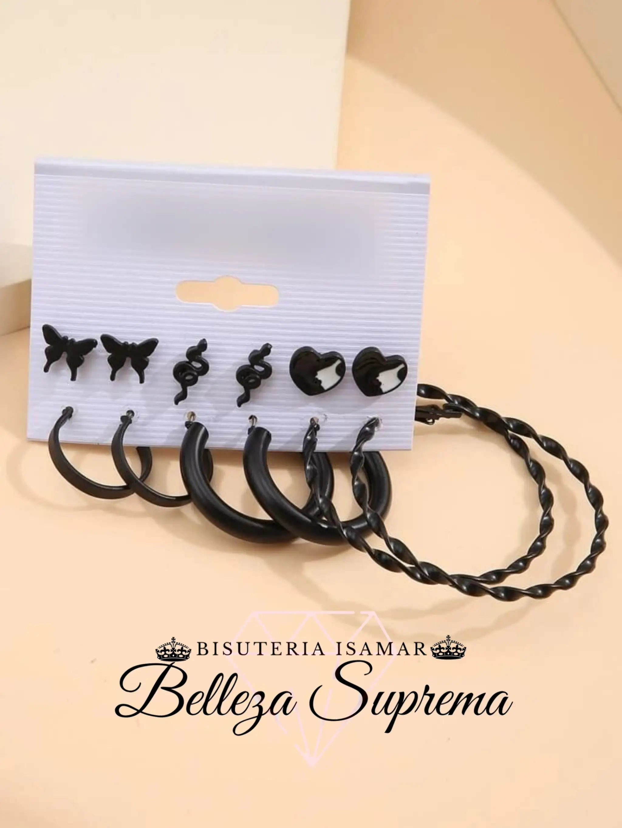 SET DE ARETES NEGROS  2