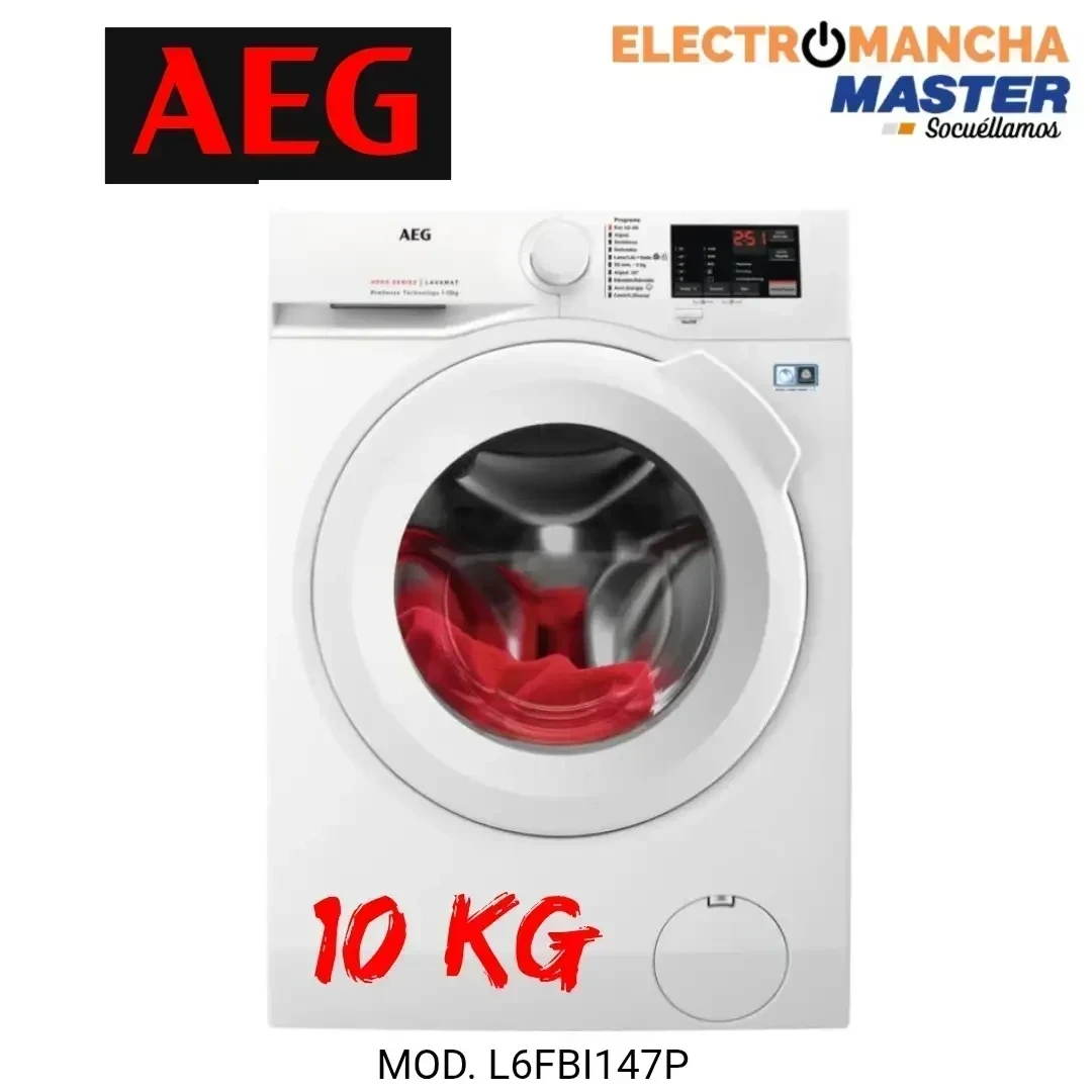 LAVADORA AEG L6FBI147P 10 KILOS CLASE A 