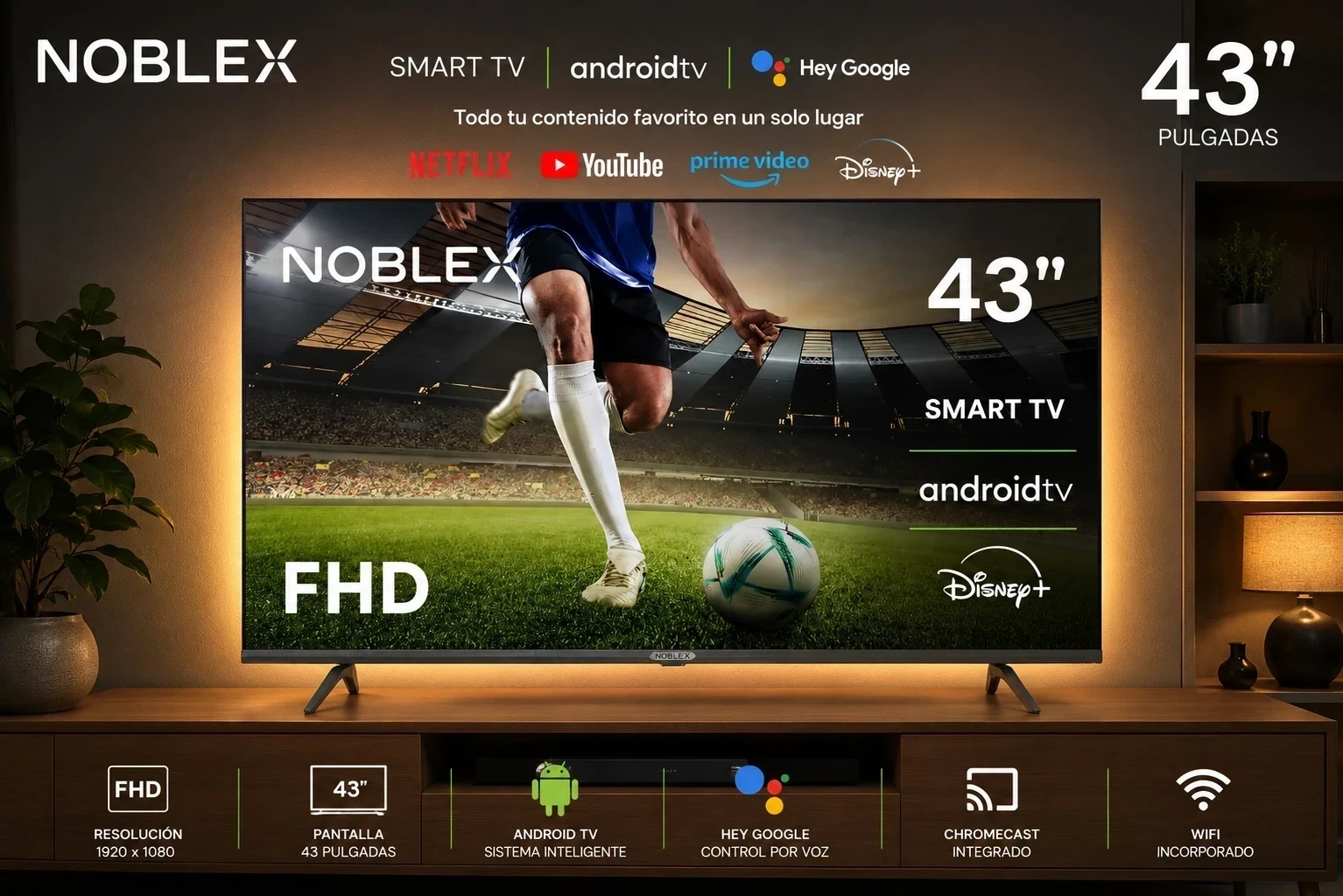 SMART TV NOBLEX 43” C/ANDROID 